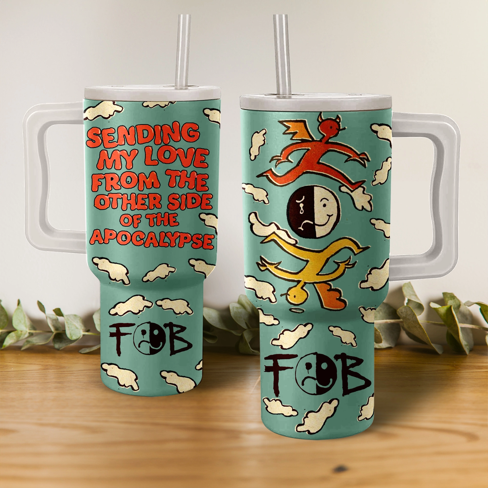 Fall Out Boy Music Custom Stanley Quencher 40oz Stainless Steel Tumbler HG With Handle