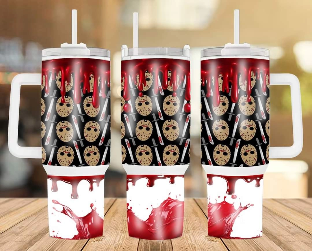 Halloween Jason Voorhees Friday The 13th Movies 30oz or 40oz Quencher Tumbler Stainless Steel, Best Gifts NVA