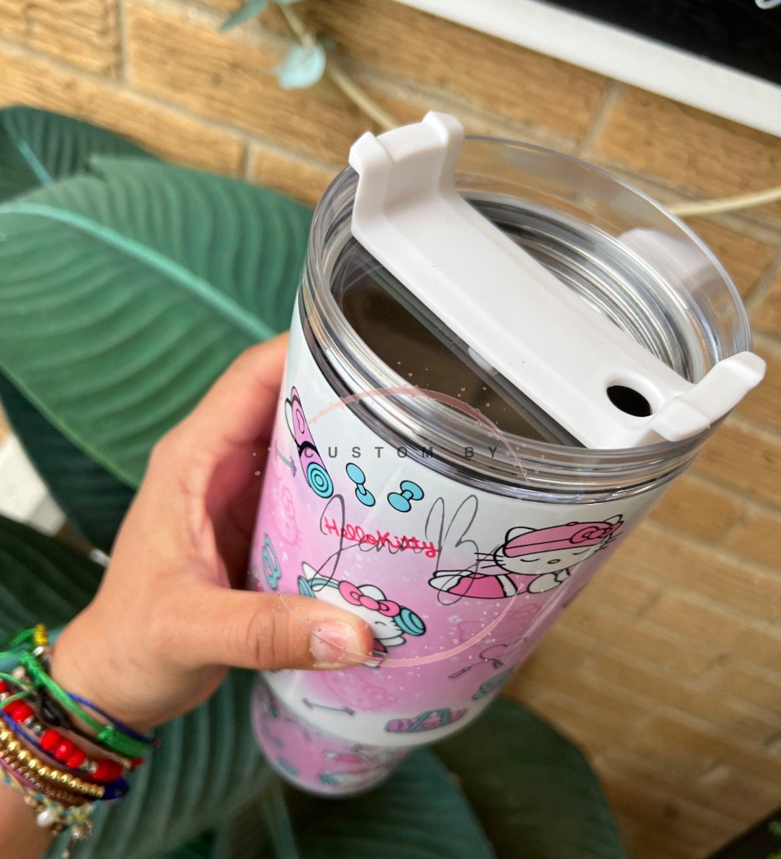 Gym Strong Hello Kitty 30oz or 40oz Tumbler 30oz or 40oz handle tumbler tumbler Gym Cat Tumbler Gym Life Fitness Life Birthday Anniversary Gift HFN