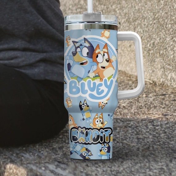 Bluey Bingo And Bandit Cartoon 30oz or 40 oz Tumbler HG