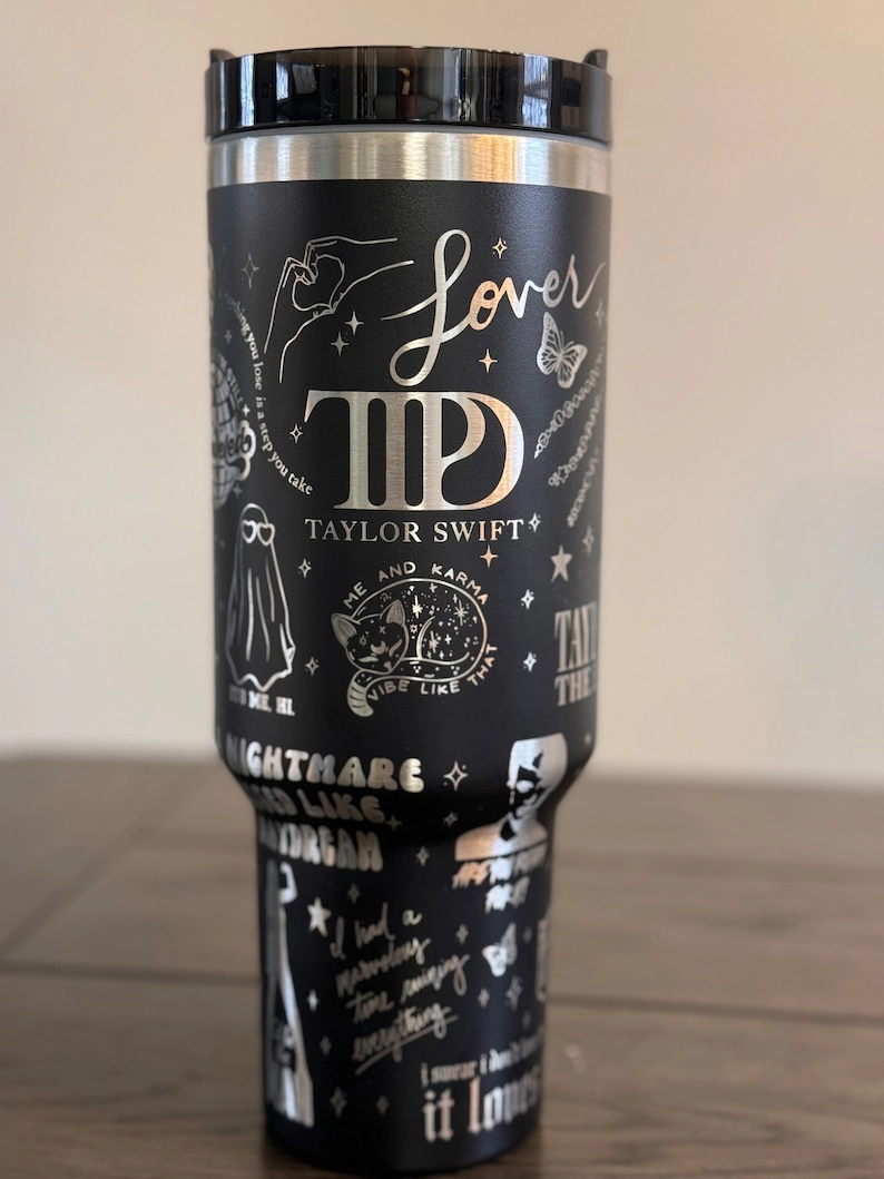 Taylor Swift Album 2024 The Tortured Poets Department Music Custom Swiftie University 30oz or 40oz Engraved Tumbler HG Midnight Lover 1989
