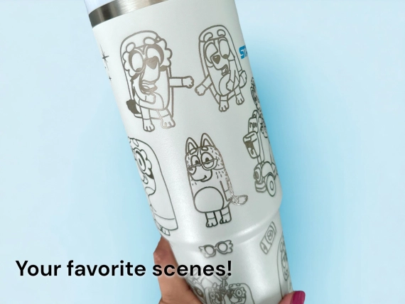 Simple Modern Trek Bluey Grannies Tumbler Cup Laser Engraved 30oz or 40oz Tumbler with Handle, Birthday Anniversary Tumbler Gift HFN