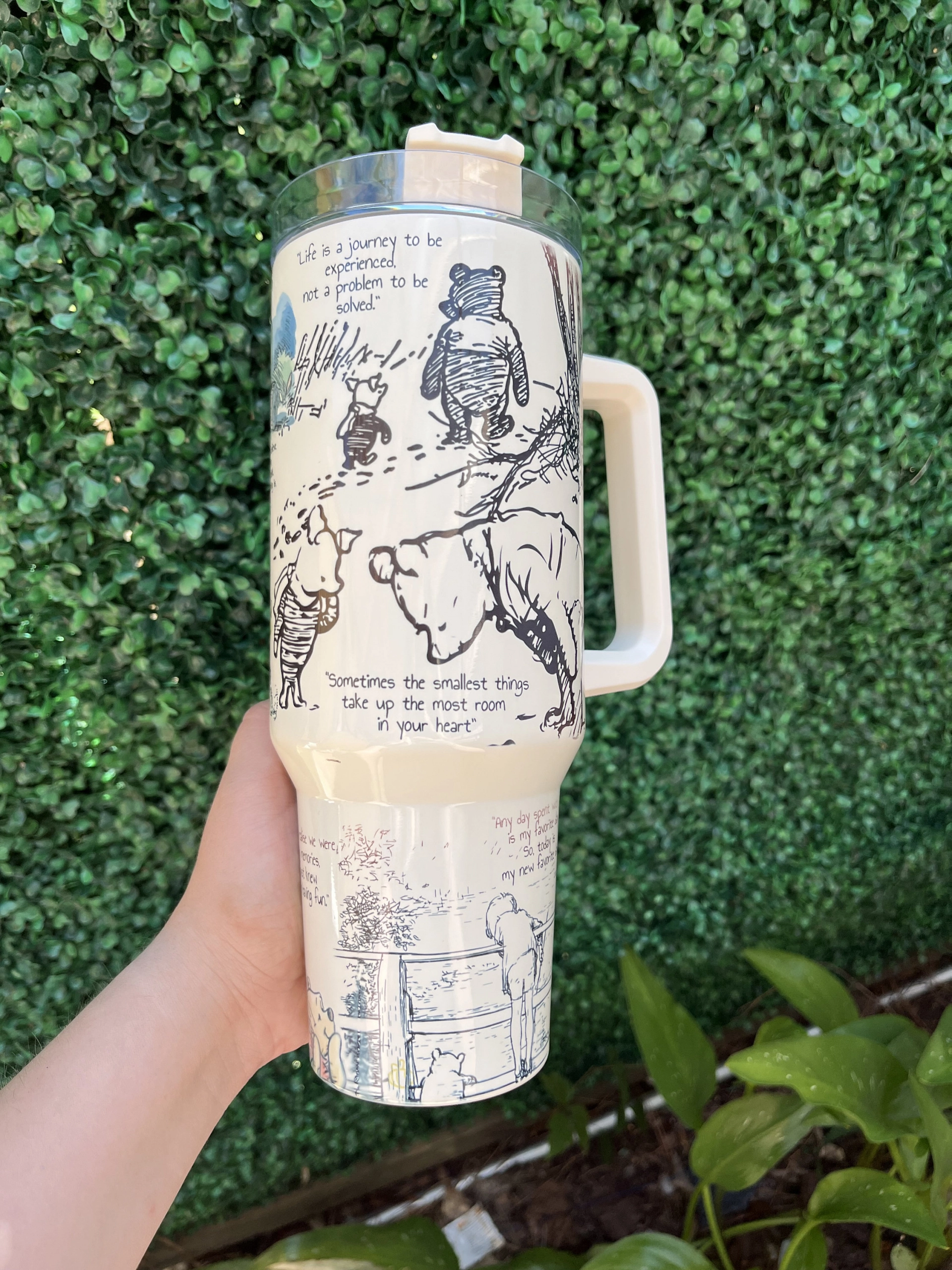 Winnie the Pooh Tumbler Gift| 30oz or 40oz Tumbler with handle, Birthday Anniversary Gift for Disney fan HFN