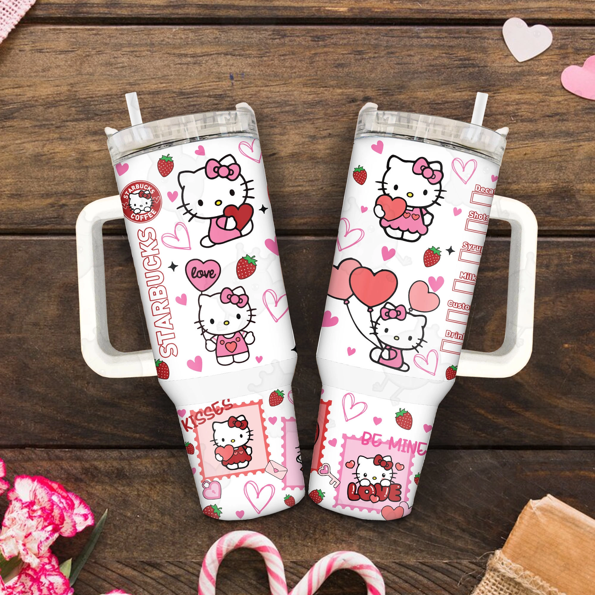 Be Mine Pink Kittybucks Valentine 30oz or 40oz Quencher Tumble, Valentine Cartoon 40oz Tumbler, Pink Cat Tumbler, Valentine Movies Fan Gift HFN