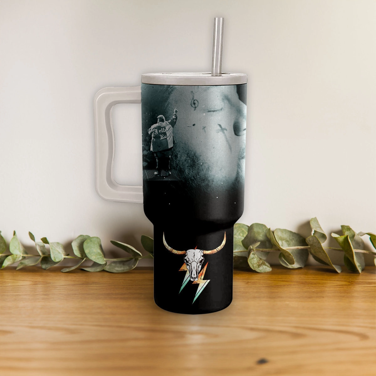 Jelly Roll Music Custom Stanley Quencher 40oz Stainless Steel Tumbler HG With Handle