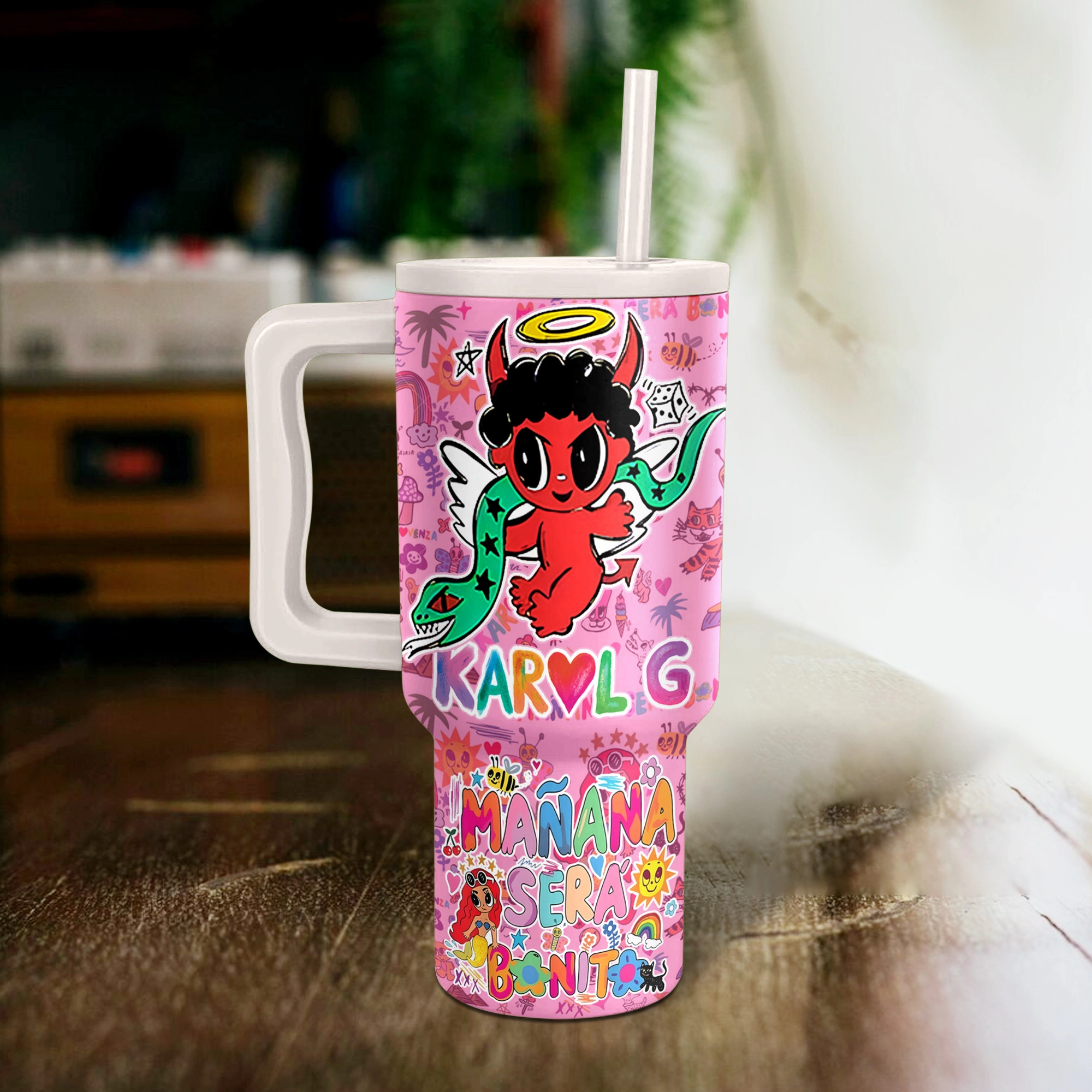 Karol G Bichota Music Custom Stanley Quencher 40oz Stainless Steel Tumbler HG With Handle