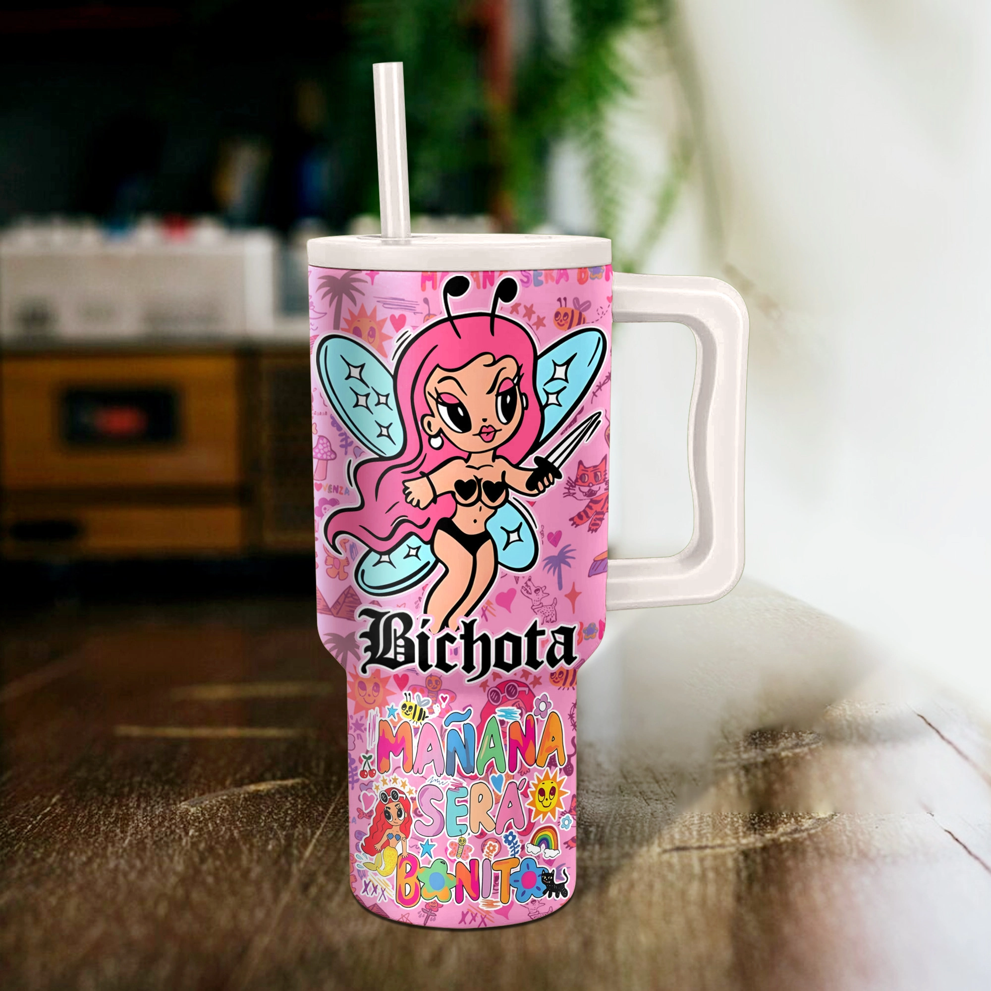 Karol G Bichota Music Custom Stanley Quencher 40oz Stainless Steel Tumbler HG With Handle