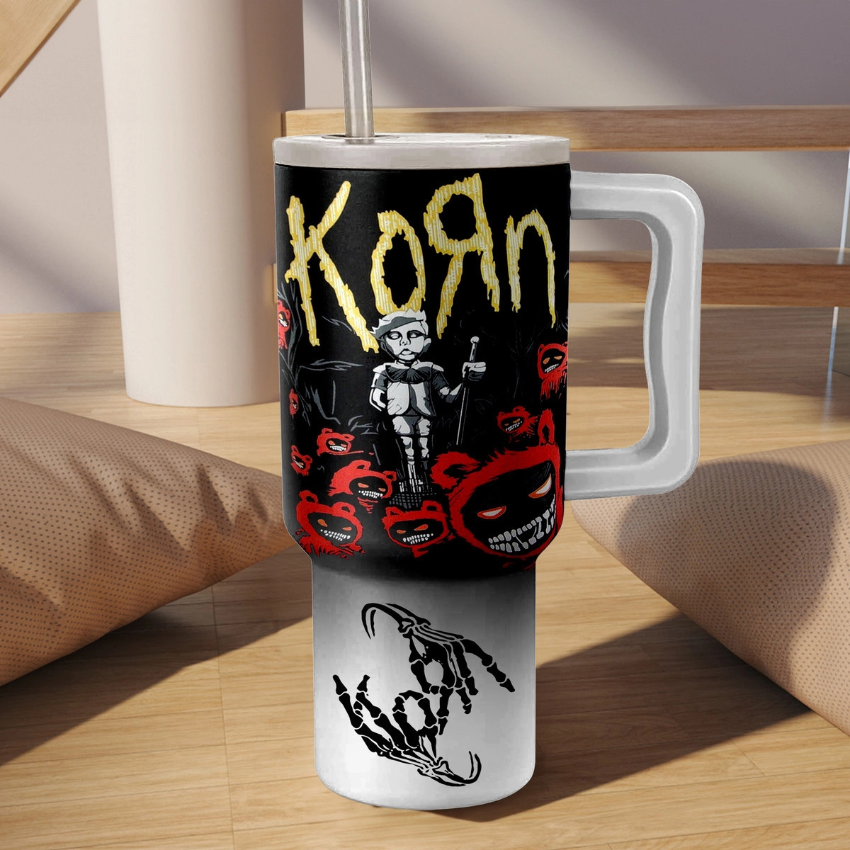 Korn Band Music Custom Stanley Quencher 40oz Stainless Steel Tumbler HG With Handle