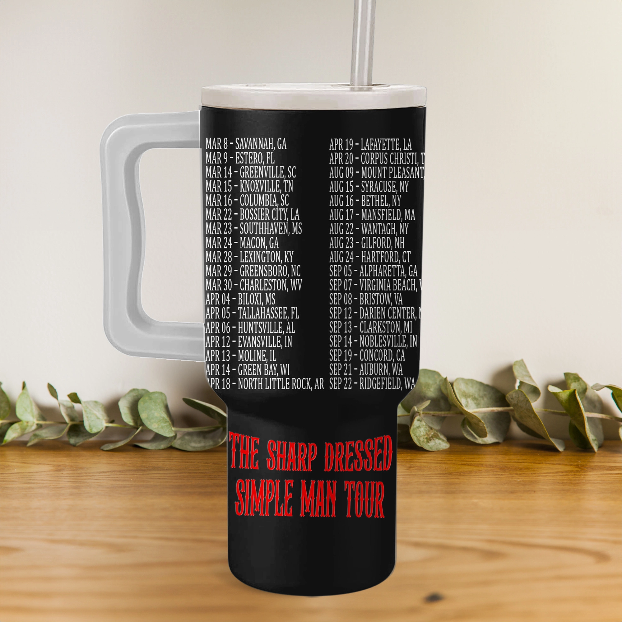 Lynyrd Skynyrd Music Custom Stanley Quencher 40oz Stainless Steel Tumbler HG With Handle