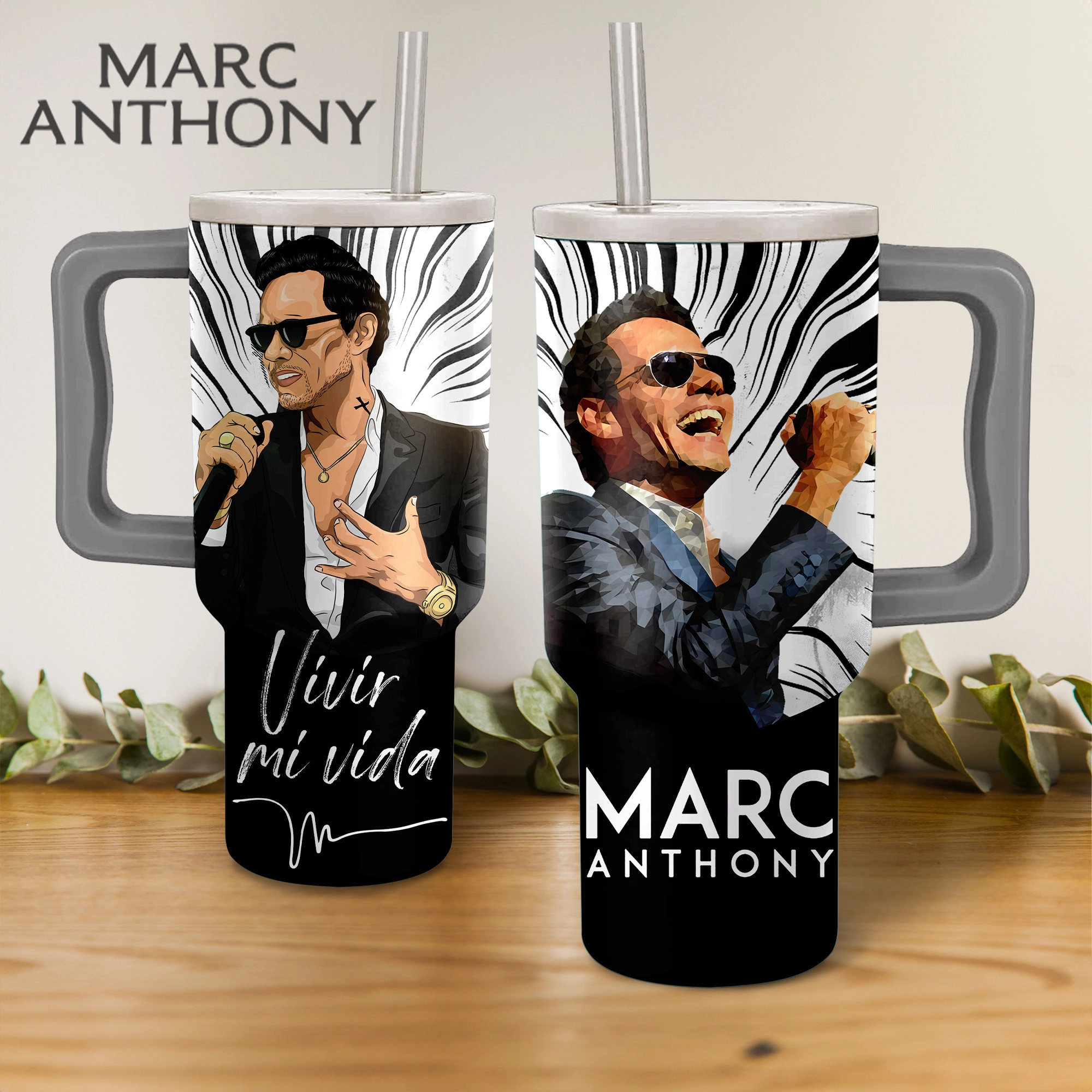 Marc Anthony Music Custom Stanley Quencher 40oz Stainless Steel Tumbler HG With Handle