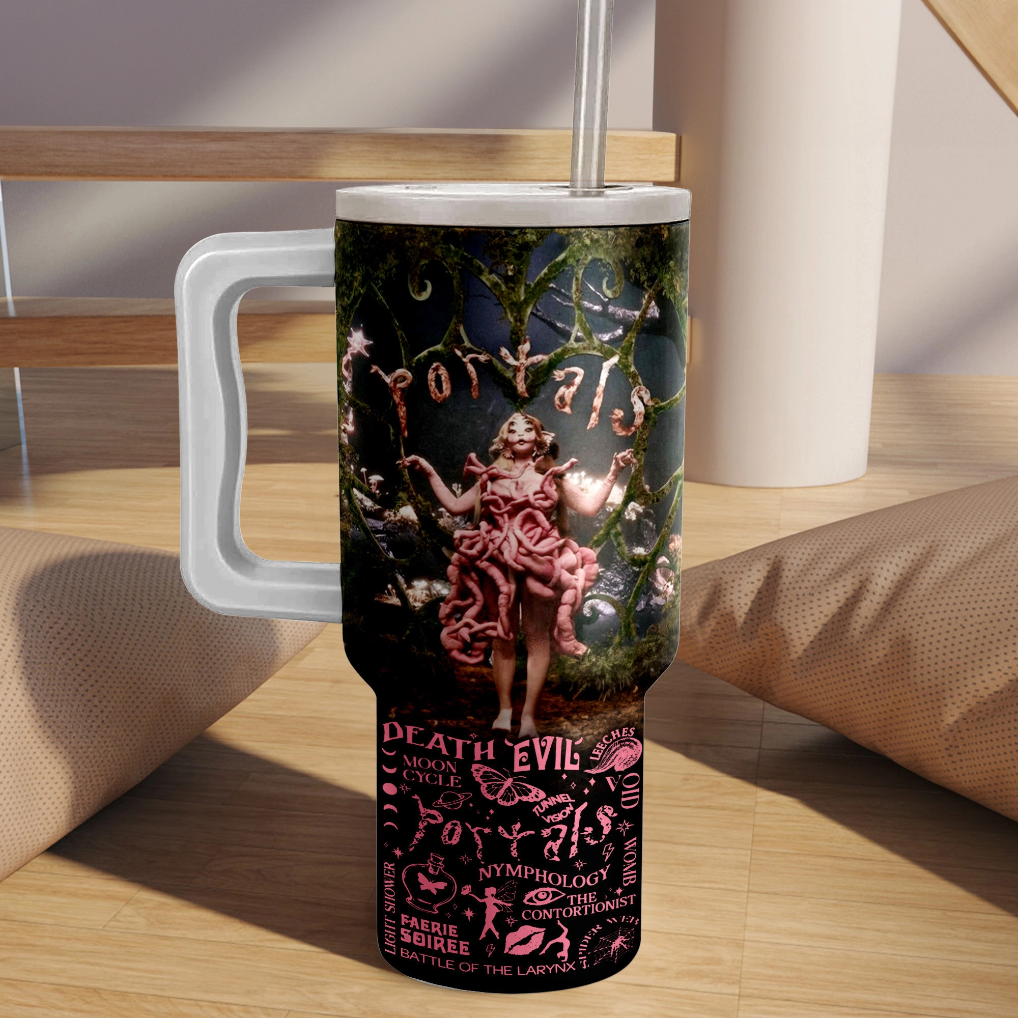 Melanie Martinez Portals Music Custom Stanley Quencher 40oz Stainless Steel Tumbler HG With Handle
