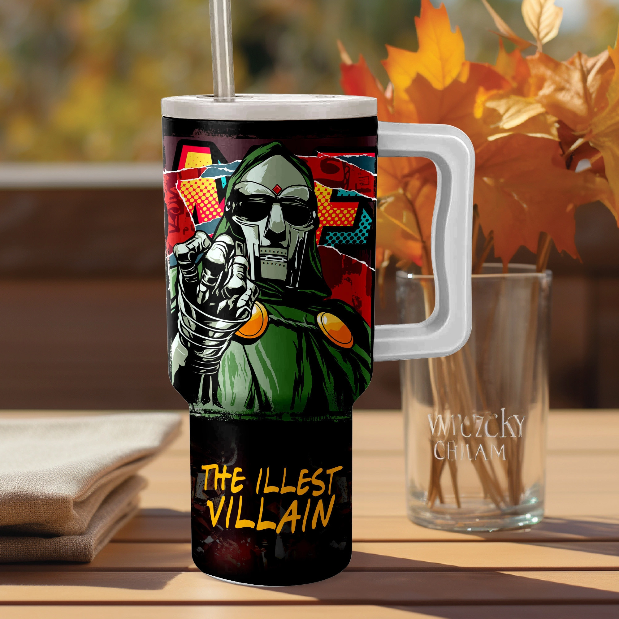 MF Doom Music Custom Stanley Quencher 40oz Stainless Steel Tumbler HG With Handle