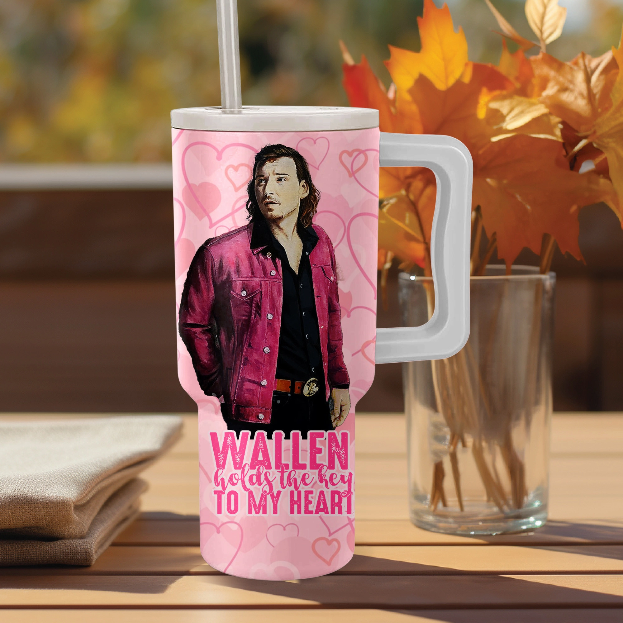 Morgan Wallen Music Custom Stanley Quencher 40oz Stainless Steel Tumbler HG With Handle