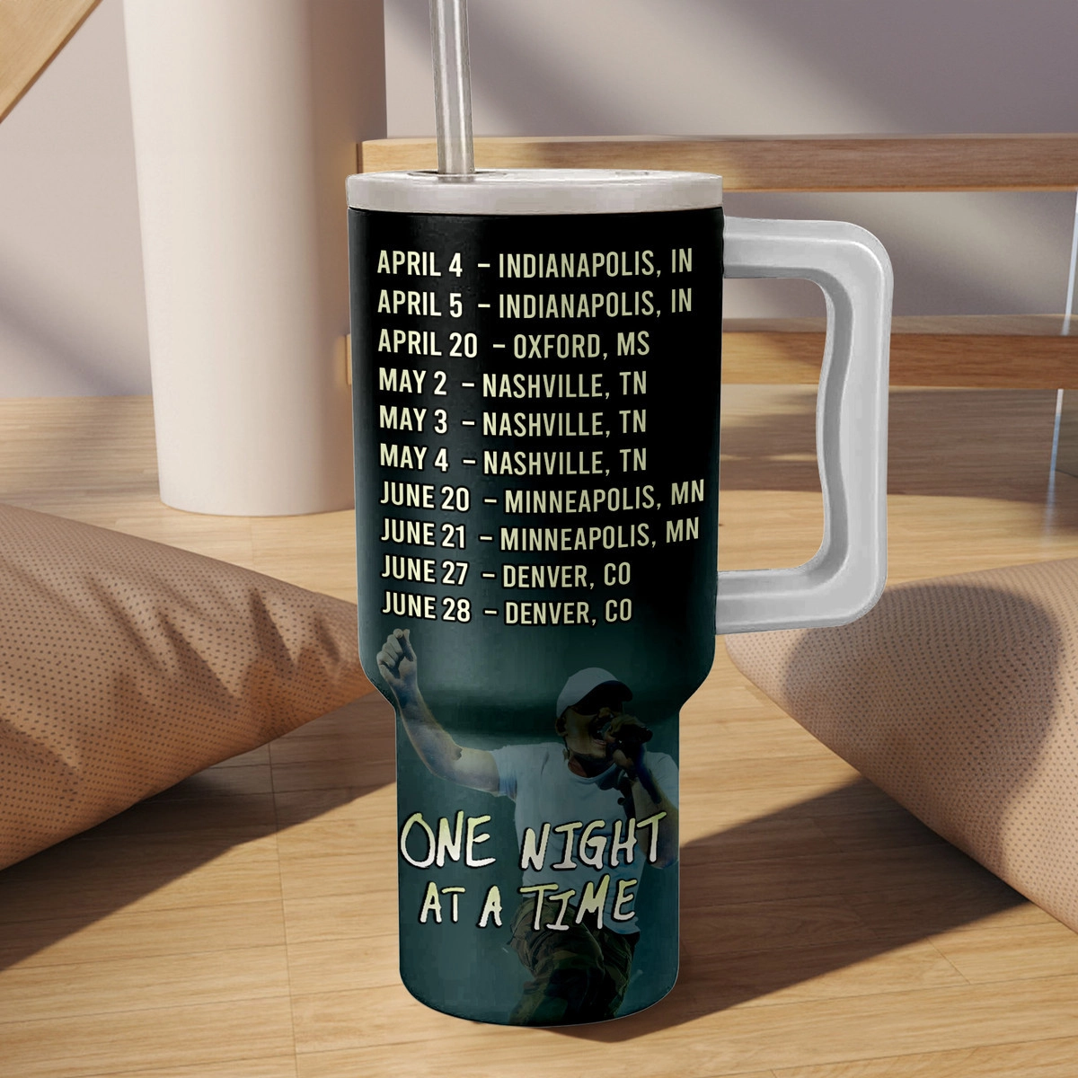 Morgan Wallen Music Custom Stanley Quencher 40oz Stainless Steel Tumbler HG With Handle