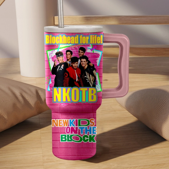 New Kids on the Block Music Custom Stanley Quencher 40oz Stainless Steel Tumbler HG With Handle