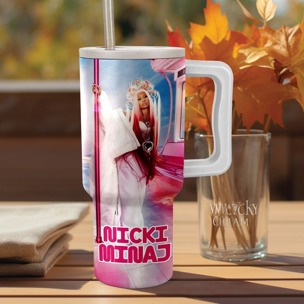 Nicki Minaj Pink Friday 2 Tour Music Custom Stanley Quencher 40oz Stainless Steel Tumbler HG With Handle