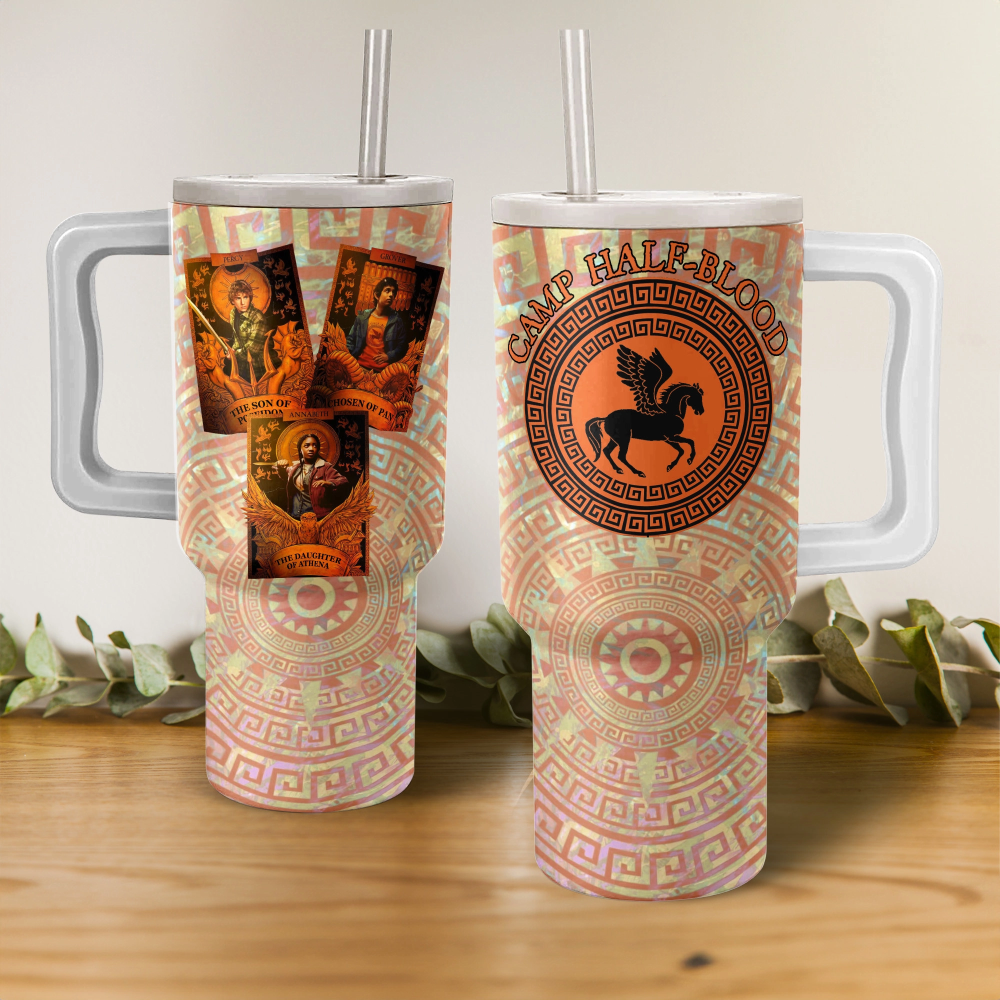 Percy Jackson and The Olympians TV Series Custom Quencher 30oz or 40oz Stainless Steel Tumbler HG With Handle