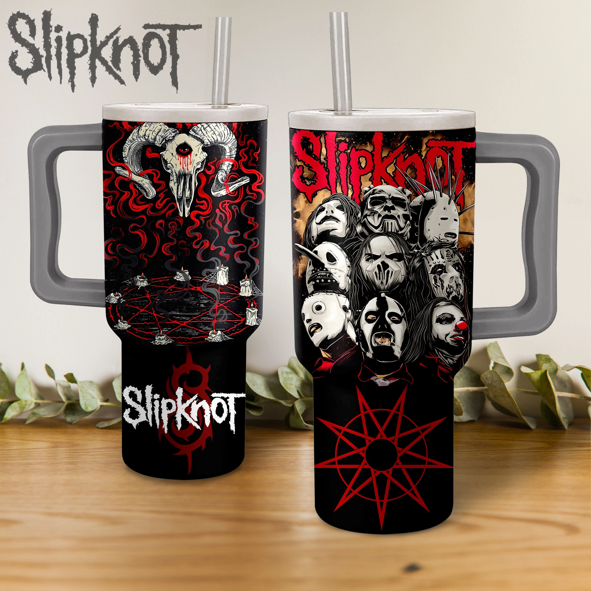 Slipknot Band Music Custom Stanley Quencher 40oz Stainless Steel Tumbler HG With Handle