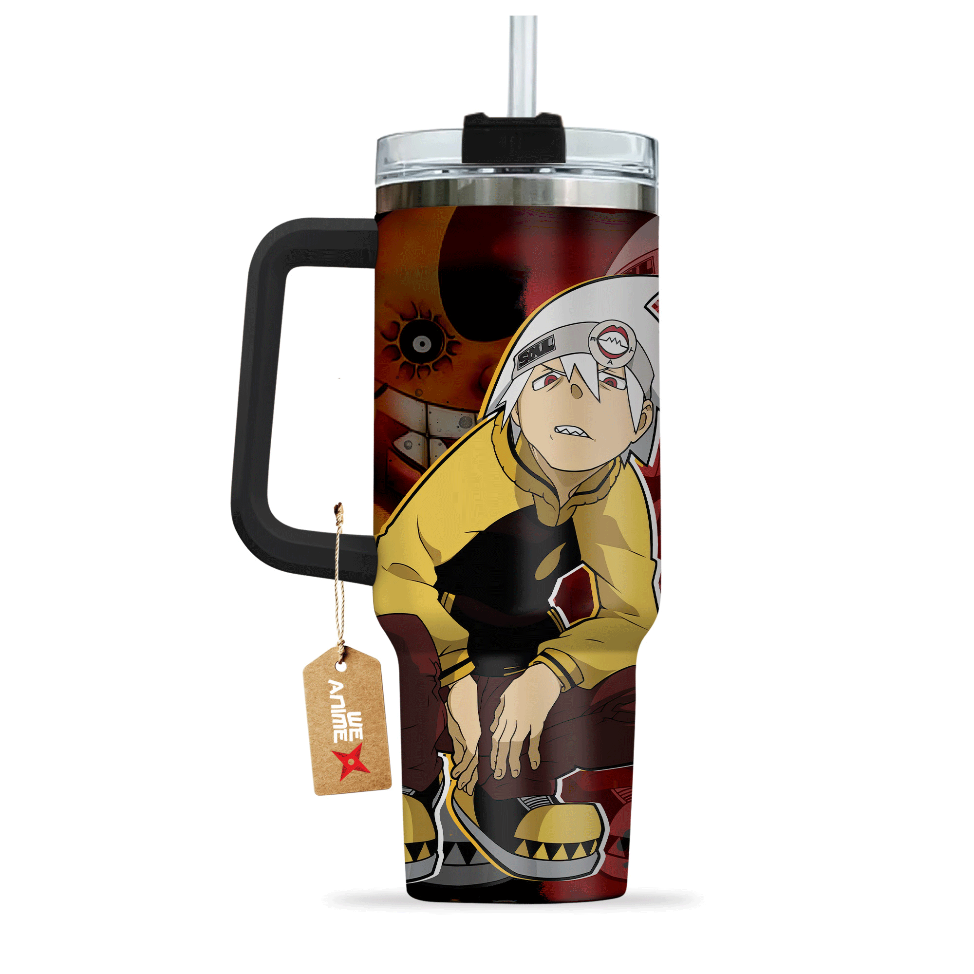 Soul Evans Soul Eater Anime Custom 30oz or 40oz Quencher Stainless Steel Tumbler With Handle, Best Gift Idea NVA
