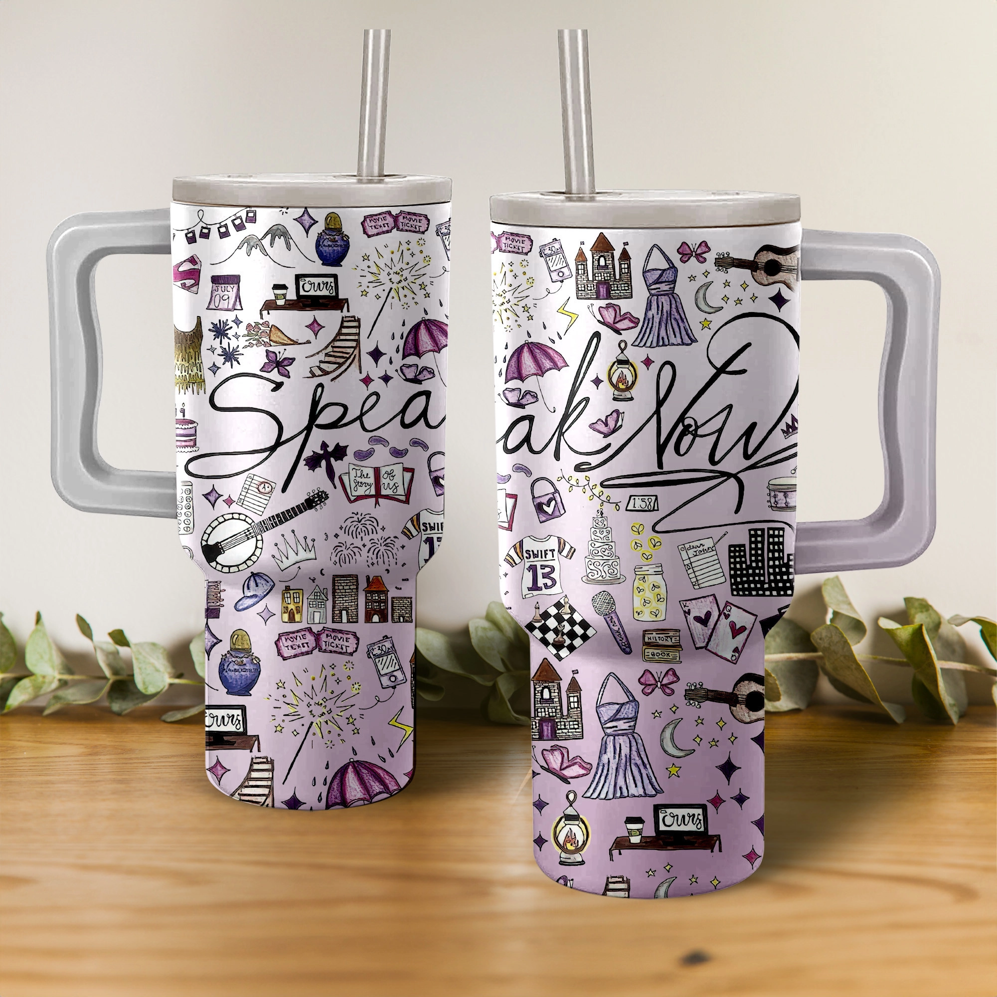 Talylor Swift Speak Now Album Music Custom Stanley Quencher 40oz Stainless Steel Tumbler HG With Handle