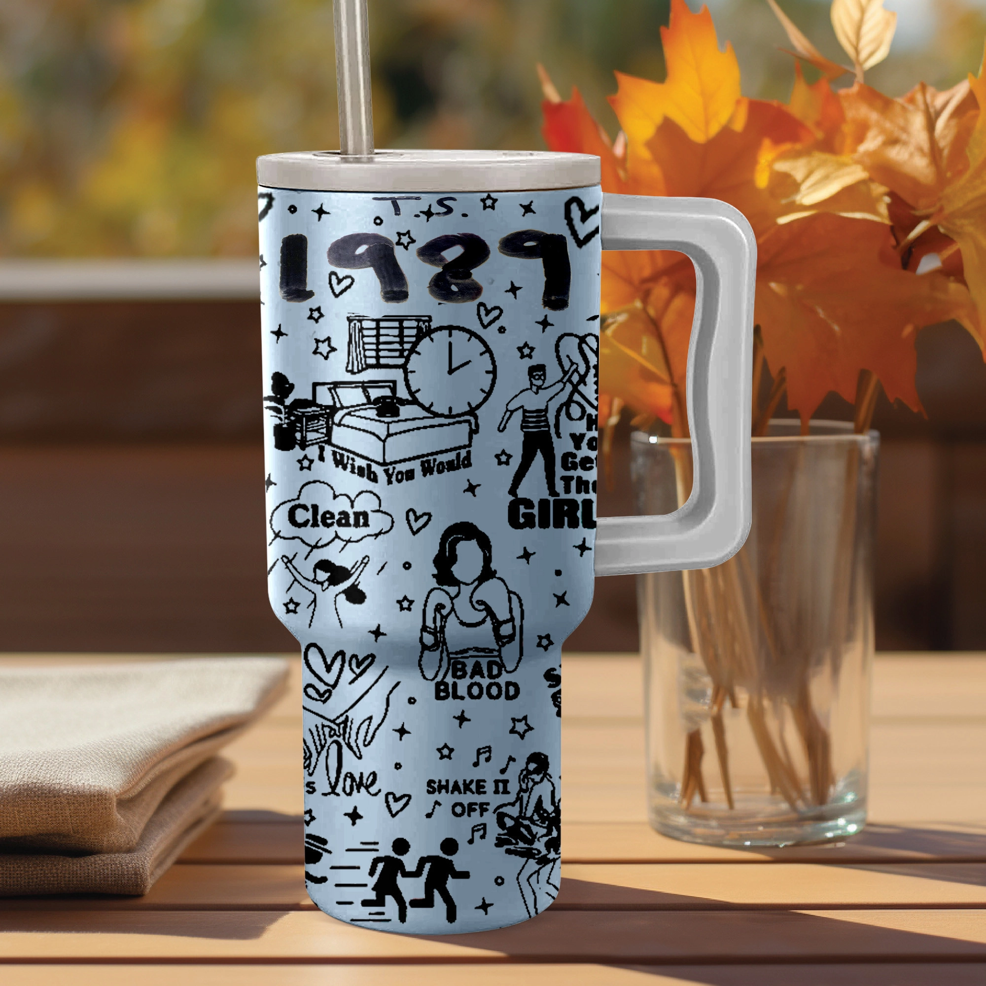 Taylor Swift 1989 Album Music Custom Stanley Quencher 40oz Stainless Steel Tumbler HG With Handle