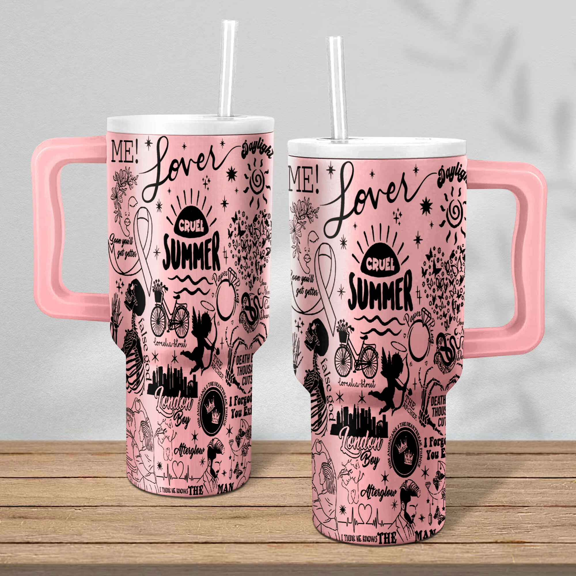 Taylor Swift Lover Album Music Custom Stanley Quencher 40oz Stainless Steel Tumbler HG With Handle