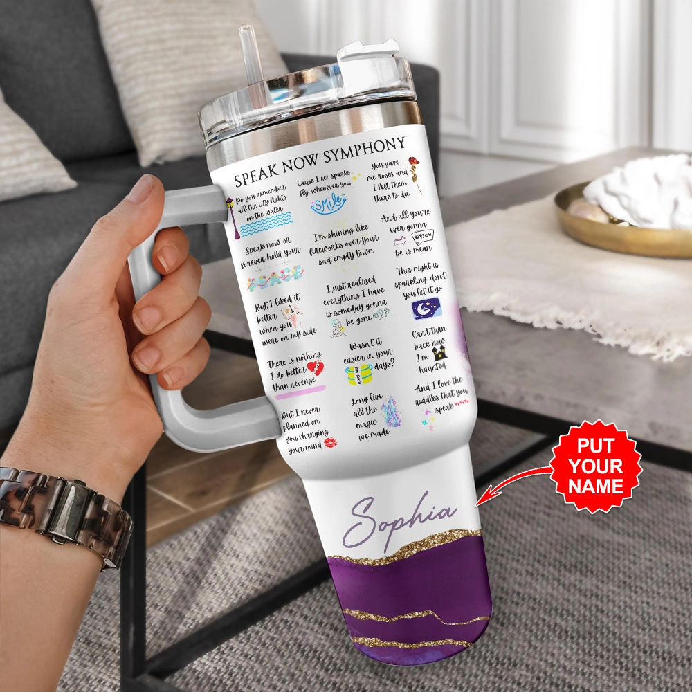 Taylor Swift Music Custom Stanley Quencher 30oz or 40oz Stainless Steel Tumbler With Handle HG