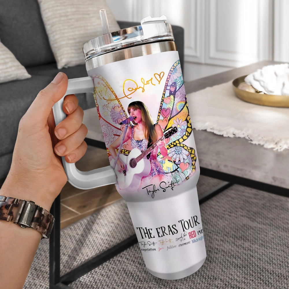 Taylor Swift Music Custom Quencher 30oz or 40oz Stainless Steel Tumbler With Handle HG