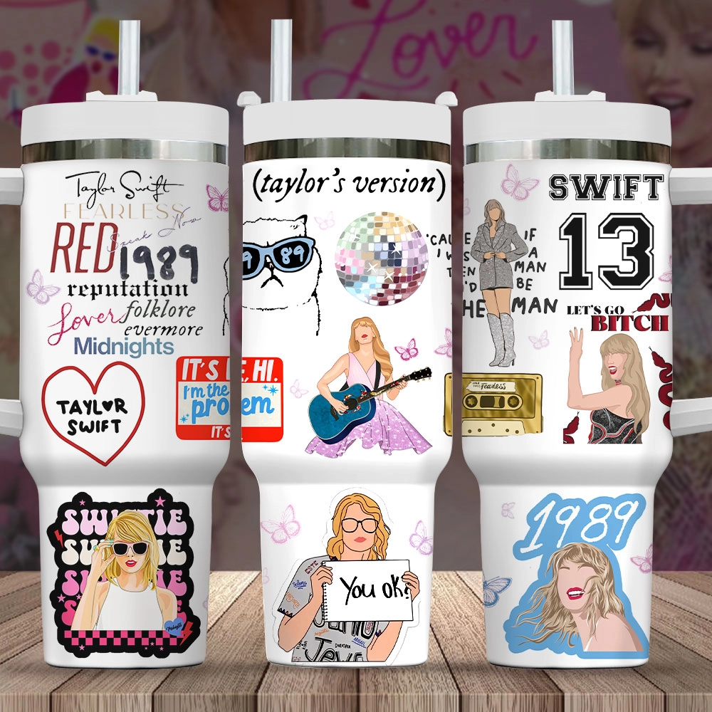Taylor Swift Music Custom Quencher 30oz or 40oz Stainless Steel Tumbler With Handle HG