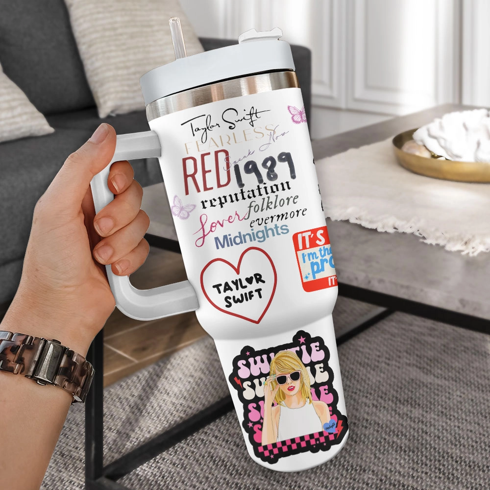 Taylor Swift Music Custom Quencher 30oz or 40oz Stainless Steel Tumbler With Handle HG