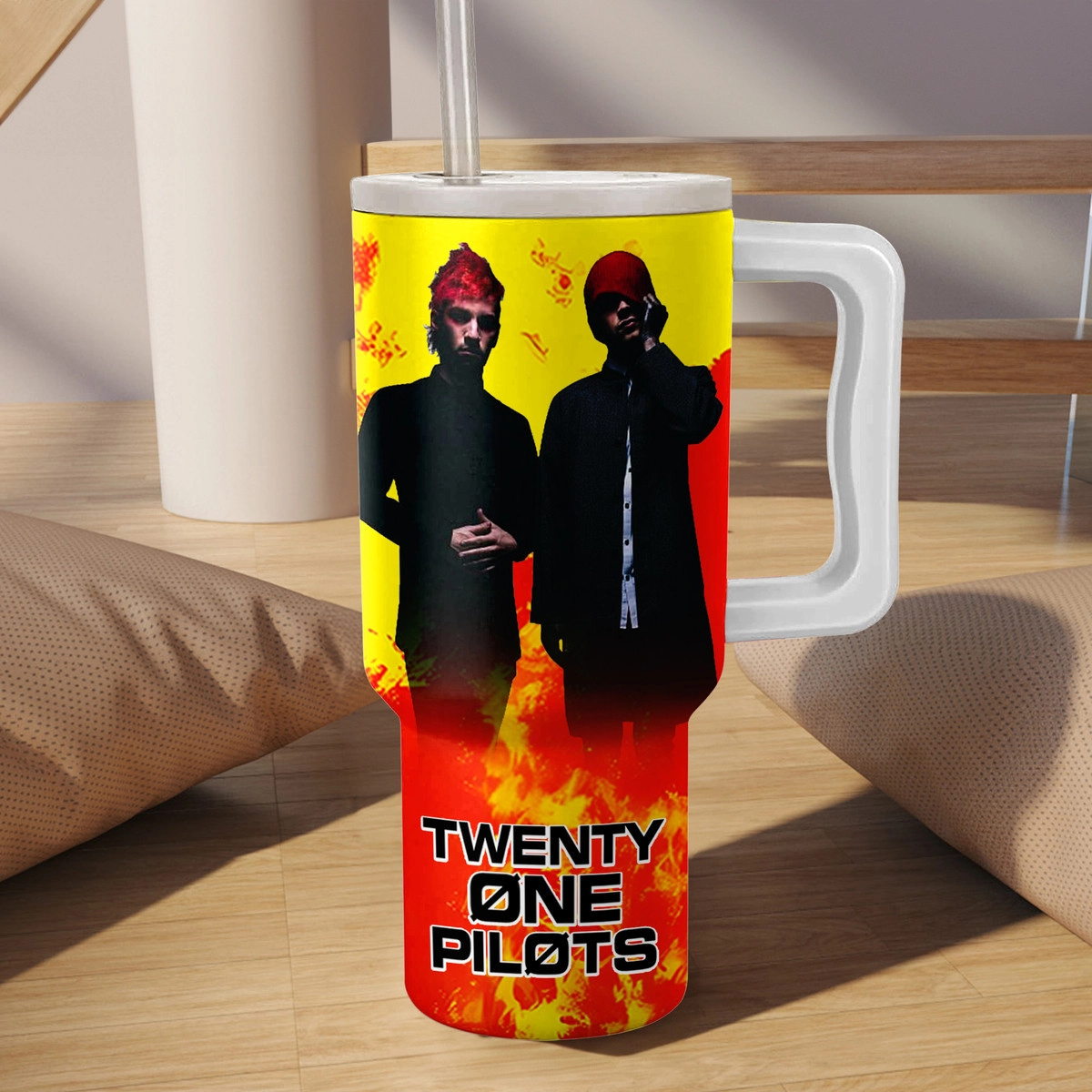 Twenty One Pilots Music Custom Stanley Quencher 40oz Stainless Steel Tumbler HG With Handle