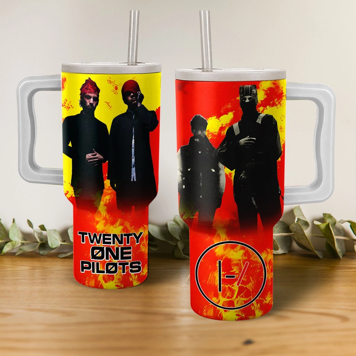 Twenty One Pilots Music Custom Stanley Quencher 40oz Stainless Steel Tumbler HG With Handle