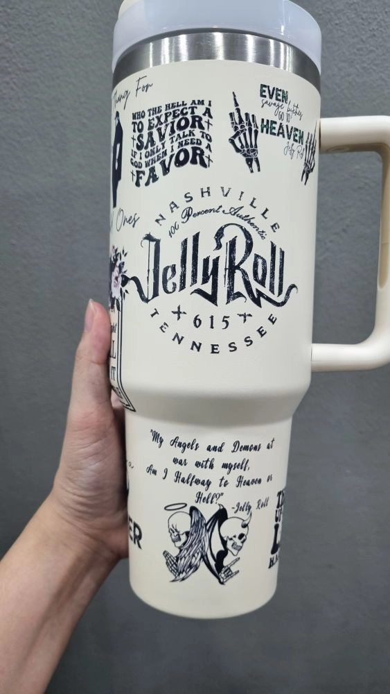 Jelly Roll The Beautifully Broken Tour 40oz 30oz or 40oz Stainless Steel Tumbler With Handle HG