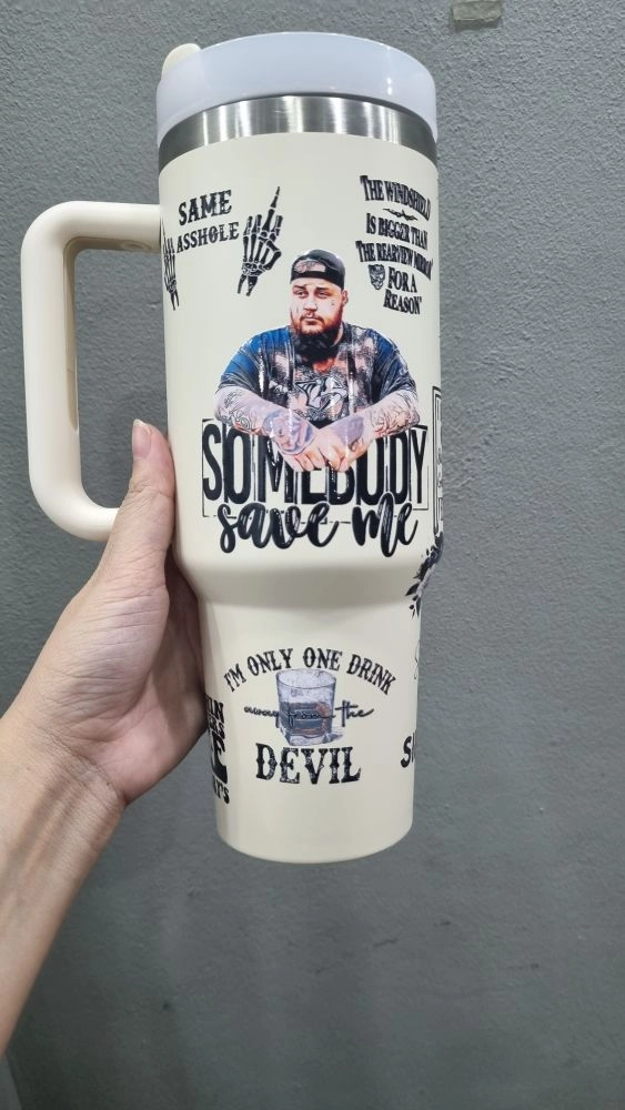 Jelly Roll The Beautifully Broken Tour 40oz 30oz or 40oz Stainless Steel Tumbler With Handle HG