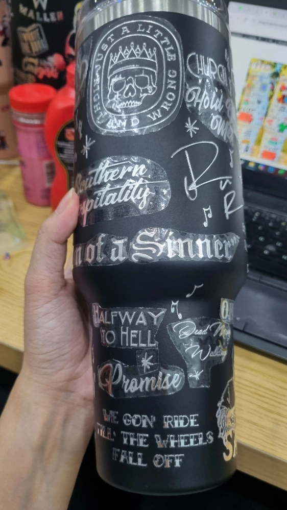 Country Music Jelly Roll Laser Engraved  Custom Stanley Quencher HG 30oz or 40oz Engraved  Stainless Steel Tumbler With Handle