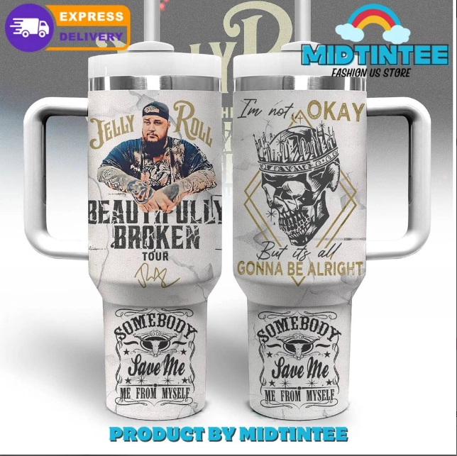 Jelly Roll Somebody Save Me 30oz or 40oz Stainless Steel Tumbler With Handle HG