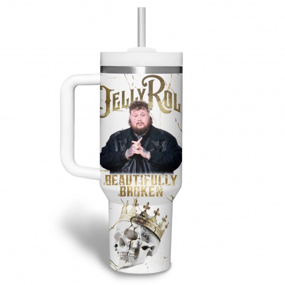 Jelly Roll Music Custom Stanley Quencher 30oz or 40oz Stainless Steel Tumbler With Handle HG