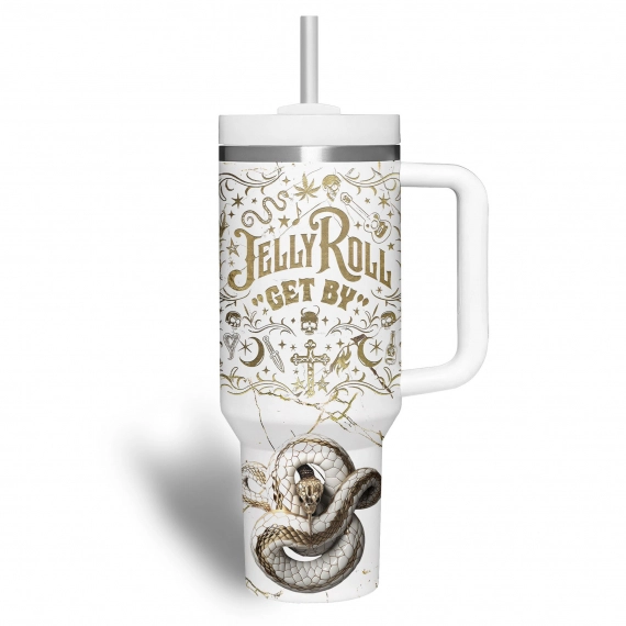 Jelly Roll Music Custom Stanley Quencher 30oz or 40oz Stainless Steel Tumbler With Handle HG