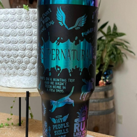 Supernatural Inspired Engraved Tumbler 30oz or 40oz with Handle & Straw, Gift For Him, Gift For Her, Personalized Gifts, Bridesmaid HCA Tumbler