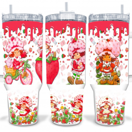 Strawberry Shortcake You Make Life Sweet Cartoon Custom Quencher 30oz or 40oz Stainless Steel Tumbler With Handle HCA